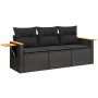Set de sofás de jardín con cojines 3 pzas ratán sintético negro de , Conjuntos de jardín - Ref: Foro24-3226594, Precio: 219,8...
