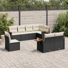 Set de sofás de jardín 8 piezas y cojines ratán sintético negro de , Conjuntos de jardín - Ref: Foro24-3227001, Precio: 544,5...