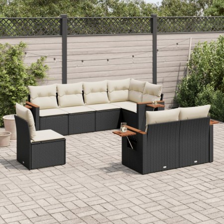 Set de sofás de jardín 8 piezas y cojines ratán sintético negro de , Conjuntos de jardín - Ref: Foro24-3227001, Precio: 522,8...