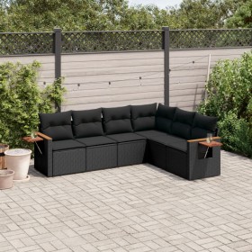 Set de sofás de jardín 6 piezas y cojines ratán sintético negro de , Conjuntos de jardín - Ref: Foro24-3226839, Precio: 410,3...