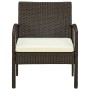 Silla de jardín con cojín ratán sintético marrón de vidaXL, Sillas de jardín - Ref: Foro24-45794, Precio: 88,75 €, Descuento: %