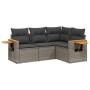 Set de sofás de jardín 4 pzas y cojines ratán sintético gris de , Conjuntos de jardín - Ref: Foro24-3226774, Precio: 280,37 €...