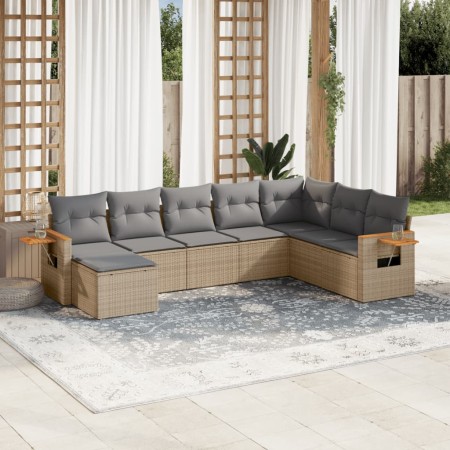 Juego de sofás de jardín con cojines beige 8 pzas ratán PE de , Conjuntos de jardín - Ref: Foro24-3227088, Precio: 475,37 €, ...