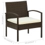 Silla de jardín con cojín ratán sintético marrón de vidaXL, Sillas de jardín - Ref: Foro24-45794, Precio: 88,75 €, Descuento: %