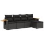 Set de muebles de jardín 5 pzas y cojines ratán sintético negro de , Conjuntos de jardín - Ref: Foro24-3226755, Precio: 312,1...