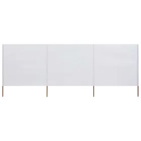 Paravientos de playa de 3 paneles tela blanco arena 400x80 cm de vidaXL, Sombrillas - Ref: Foro24-47140, Precio: 31,62 €, Des...