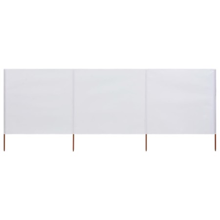 Paravientos de playa de 3 paneles tela blanco arena 400x80 cm de vidaXL, Sombrillas - Ref: Foro24-47140, Precio: 33,43 €, Des...