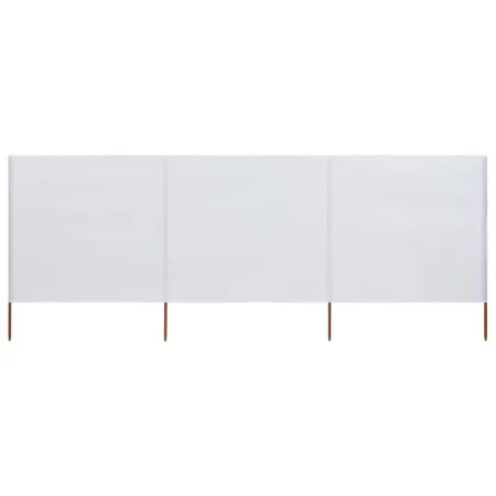 Paravientos de playa de 3 paneles tela blanco arena 400x80 cm de vidaXL, Sombrillas - Ref: Foro24-47140, Precio: 31,62 €, Des...