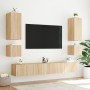 Muebles de TV de pared con luces LED 6 piezas roble Sonoma en Muebles TV | Comprar online en Foru.es
