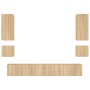 Muebles de TV de pared con luces LED 6 piezas roble Sonoma en Muebles TV | Comprar online en Foru.es