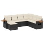 Set de comedor de jardín 7 pzas y cojines ratán sintético negro de , Conjuntos de jardín - Ref: Foro24-3227043, Precio: 398,8...