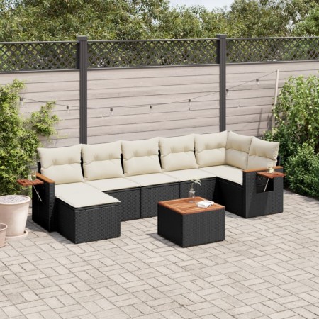 Set de sofás de jardín 8 piezas y cojines ratán sintético negro de , Conjuntos de jardín - Ref: Foro24-3227036, Precio: 438,3...
