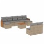 Juego de sofás jardín con cojines beige 10 pzas ratán sintético de , Conjuntos de jardín - Ref: Foro24-3228061, Precio: 518,8...