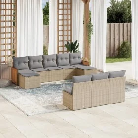 Juego de sofás jardín con cojines beige 10 pzas ratán sintético de , Conjuntos de jardín - Ref: Foro24-3228068, Precio: 570,3...