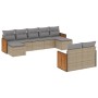 Set de sofás de jardín 9 pzas con cojines ratán sintético beige de , Conjuntos de jardín - Ref: Foro24-3228082, Precio: 526,7...
