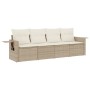 Juego de sofás jardín con cojines 4 pzas ratán sintético beige de , Conjuntos de jardín - Ref: Foro24-3252215, Precio: 337,19...