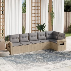 Juego de sofás jardín con cojines 6 pzas ratán sintético beige de , Conjuntos de jardín - Ref: Foro24-3252526, Precio: 433,29...