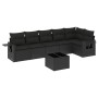 Set de comedor de jardín 7 pzas y cojines ratán sintético negro de , Conjuntos de jardín - Ref: Foro24-3252532, Precio: 479,0...