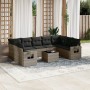 Set de sofás de jardín 10 pzas con cojines ratán sintético gris de , Conjuntos de jardín - Ref: Foro24-3252947, Precio: 625,7...