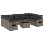 Set de sofás de jardín 10 pzas con cojines ratán sintético gris de , Conjuntos de jardín - Ref: Foro24-3252947, Precio: 625,7...