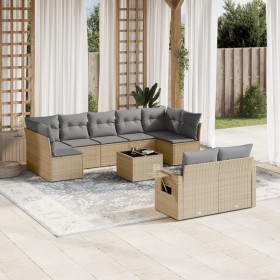Juego de sofás jardín con cojines beige 10 pzas ratán sintético de , Conjuntos de jardín - Ref: Foro24-3252966, Precio: 675,8...