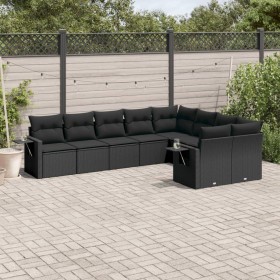 Set de sofás de jardín 8 piezas y cojines ratán sintético negro de , Conjuntos de jardín - Ref: Foro24-3252972, Precio: 622,4...