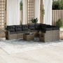 Set de sofás de jardín 10 pzas con cojines ratán sintético gris de , Conjuntos de jardín - Ref: Foro24-3252987, Precio: 625,7...
