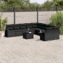Set de sofás de jardín 11 pzas y cojines ratán sintético negro de , Conjuntos de jardín - Ref: Foro24-3253052, Precio: 694,50...