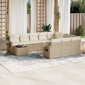 Set de sofás de jardín 11pzas con cojines ratán sintético beige de , Conjuntos de jardín - Ref: Foro24-3253065, Precio: 711,7...