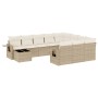 Set de sofás de jardín 11pzas con cojines ratán sintético beige de , Conjuntos de jardín - Ref: Foro24-3253065, Precio: 711,7...