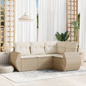 Juego de sofás jardín con cojines 4 pzas ratán sintético beige de , Conjuntos de jardín - Ref: Foro24-3221307, Precio: 335,86...