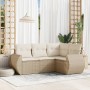 Juego de sofás jardín con cojines 4 pzas ratán sintético beige de , Conjuntos de jardín - Ref: Foro24-3221307, Precio: 335,86...