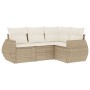 Juego de sofás jardín con cojines 4 pzas ratán sintético beige de , Conjuntos de jardín - Ref: Foro24-3221307, Precio: 335,86...