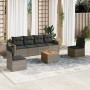 Set de sofás de jardín 7 piezas con cojines ratán PE gris de , Sofás modulares de exterior - Ref: Foro24-3224513, Precio: 407...
