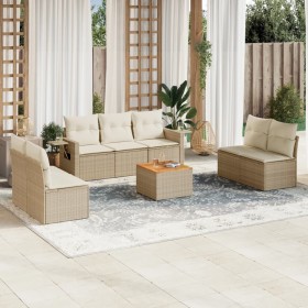 Juego de sofás de jardín con cojines beige 8 pzas ratán PE de , Sofás modulares de exterior - Ref: Foro24-3224518, Precio: 48...