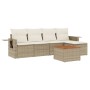 Juego de sofás jardín con cojines 6 pzas ratán sintético beige de , Sofás modulares de exterior - Ref: Foro24-3224539, Precio...