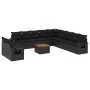 Set de sofás de jardín 12 piezas cojines ratán sintético negro by , Modular outdoor sofas - Ref: Foro24-3224641, Price: 844,4...