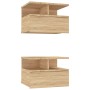 Mesita de noche flotante 2 uds madera roble Sonoma 40x31x27 cm de vidaXL, Mesitas de noche - Ref: Foro24-800412, Precio: 53,9...
