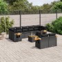 Set de sofás de jardín 10 pzas cojines ratán sintético negro de , Conjuntos de jardín - Ref: Foro24-3227133, Precio: 629,36 €...
