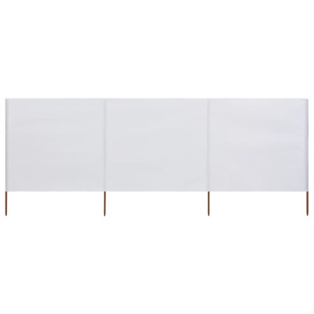 Paravientos de playa de 3 paneles tela blanco arena 400x160 cm de vidaXL, Sombrillas - Ref: Foro24-47148, Precio: 62,80 €, De...