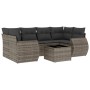 Set de sofás de jardín 7 piezas con cojines ratán PE gris de , Conjuntos de jardín - Ref: Foro24-3221119, Precio: 442,92 €, D...