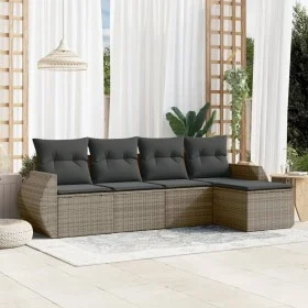 Juego de sofás jardín con cojines 5 pzas ratán sintético gris de , Conjuntos de jardín - Ref: Foro24-3221289, Precio: 312,46 ...