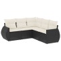 Set de muebles de jardín 5 pzas y cojines ratán sintético negro de , Conjuntos de jardín - Ref: Foro24-3221345, Precio: 325,5...