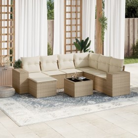 Juego de sofás de jardín con cojines beige 8 pzas ratán PE de , Conjuntos de jardín - Ref: Foro24-3222907, Precio: 513,20 €, ...