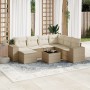 Juego de sofás de jardín con cojines beige 8 pzas ratán PE de , Conjuntos de jardín - Ref: Foro24-3222907, Precio: 513,20 €, ...