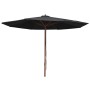 Sombrilla de jardín con palo de madera negro 350 cm de vidaXL, Sombrillas - Ref: Foro24-47138, Precio: 109,13 €, Descuento: %