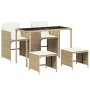 Set comedor de jardín 5 pzas con cojines ratán sintético beige de , Conjuntos de jardín - Ref: Foro24-365083, Precio: 220,73 ...