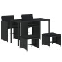 Set de muebles jardín 5 pzas con cojines ratán sintético negro de , Conjuntos de jardín - Ref: Foro24-365081, Precio: 201,45 ...