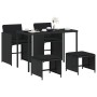 Set de muebles jardín 5 pzas con cojines ratán sintético negro de , Conjuntos de jardín - Ref: Foro24-365081, Precio: 201,45 ...