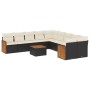 Set de sofás de jardín 11 pzas y cojines ratán sintético negro de , Conjuntos de jardín - Ref: Foro24-3228037, Precio: 596,94...